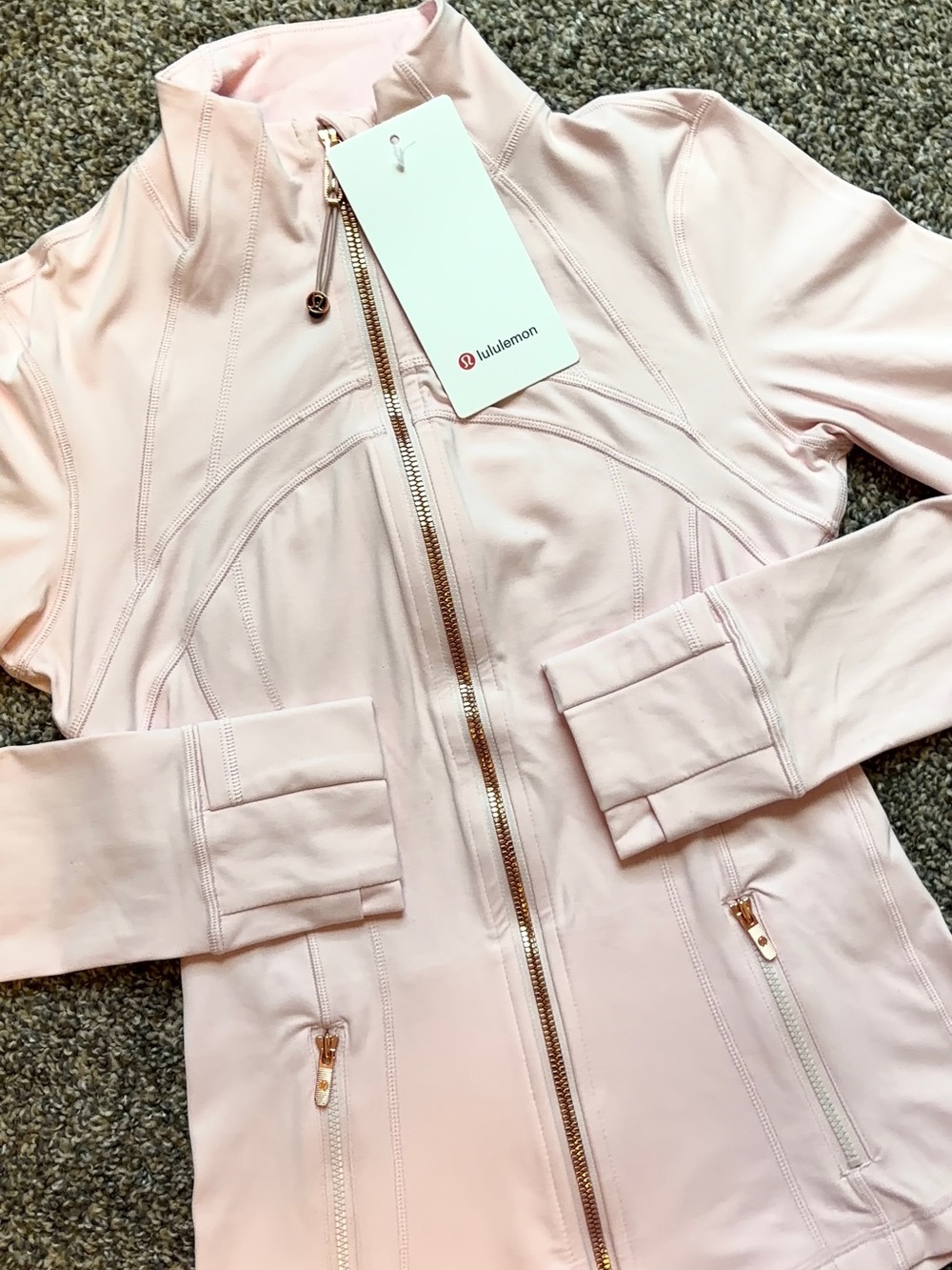 lululemon Strawberry athletica Light Pink Full-Zip Bomber Jacket Size 4